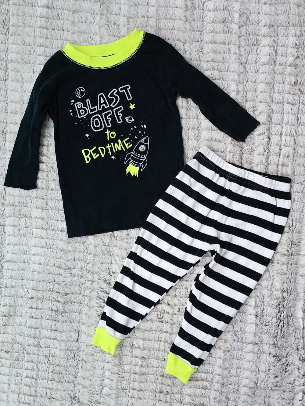 Blast Off To Bedtime Baby Boy Longsleeve Pajamas Koala Kids Size 18 M Rocket